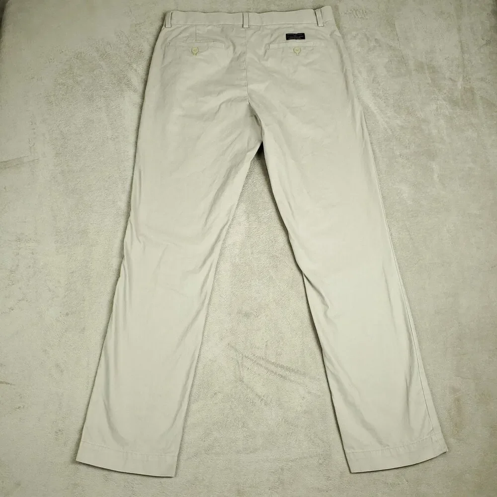 Banana Republic Aiden Chino Pants Mens 32x32 Beige Khaki Regular Fit Casual